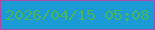 文字の大きさ：2、枠の色：ab4bab、背景の色：1b9bd5、文字の色：47b55f 無料ブログパーツのブログ時計