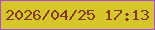 文字の大きさ：3、枠の色：ab4bd9、背景の色：d7c62a、文字の色：843a1f 無料ブログパーツのブログ時計