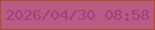 文字の大きさ：1、枠の色：ab4c2c、背景の色：b95c81、文字の色：aa3886 無料ブログパーツのブログ時計