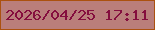 文字の大きさ：1、枠の色：ab5110、背景の色：ba7e7b、文字の色：850e3e 無料ブログパーツのブログ時計