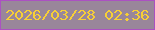 文字の大きさ：1、枠の色：ab51c1、背景の色：99869a、文字の色：f7cf36 無料ブログパーツのブログ時計
