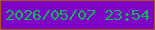 文字の大きさ：5、枠の色：ab5520、背景の色：7e03c4、文字の色：07bc58 無料ブログパーツのブログ時計