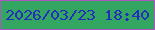 文字の大きさ：4、枠の色：ab55c0、背景の色：33a662、文字の色：242ebb 無料ブログパーツのブログ時計