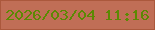 文字の大きさ：3、枠の色：ab583c、背景の色：c06e56、文字の色：5c8903 無料ブログパーツのブログ時計