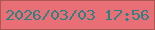 文字の大きさ：5、枠の色：ab5853、背景の色：e86f75、文字の色：2d8184 無料ブログパーツのブログ時計