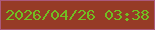 文字の大きさ：5、枠の色：ab597c、背景の色：963b26、文字の色：72be22 無料ブログパーツのブログ時計