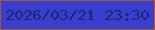 文字の大きさ：4、枠の色：ab5a23、背景の色：393ed1、文字の色：17296a 無料ブログパーツのブログ時計