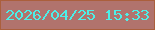 文字の大きさ：3、枠の色：ab5f3c、背景の色：b1736d、文字の色：4cefe8 無料ブログパーツのブログ時計