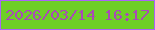 文字の大きさ：5、枠の色：ab63f8、背景の色：6ecf26、文字の色：a949b7 無料ブログパーツのブログ時計