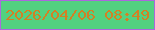 文字の大きさ：1、枠の色：ab68dd、背景の色：52d180、文字の色：d38024 無料ブログパーツのブログ時計