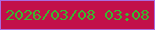文字の大きさ：5、枠の色：ab6adf、背景の色：c20f4a、文字の色：3bb62e 無料ブログパーツのブログ時計