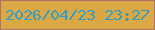 文字の大きさ：1、枠の色：ab7168、背景の色：dba845、文字の色：2e9dc3 無料ブログパーツのブログ時計