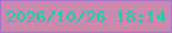 文字の大きさ：3、枠の色：ab71c5、背景の色：ca8ab0、文字の色：11d1a7 無料ブログパーツのブログ時計