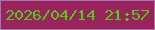 文字の大きさ：5、枠の色：ab72aa、背景の色：99245d、文字の色：55c819 無料ブログパーツのブログ時計
