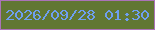 文字の大きさ：5、枠の色：ab73b8、背景の色：617733、文字の色：6e9ff0 無料ブログパーツのブログ時計