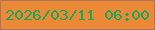 文字の大きさ：3、枠の色：ab745c、背景の色：ec8936、文字の色：1aa759 無料ブログパーツのブログ時計