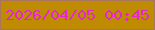 文字の大きさ：3、枠の色：ab745d、背景の色：be8b01、文字の色：e424d7 無料ブログパーツのブログ時計