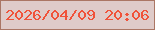 文字の大きさ：3、枠の色：ab7664、背景の色：dfcbc9、文字の色：f0523a 無料ブログパーツのブログ時計