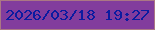 文字の大きさ：3、枠の色：ab7784、背景の色：823c9d、文字の色：0b1ba0 無料ブログパーツのブログ時計