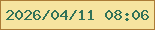 文字の大きさ：5、枠の色：ab7b37、背景の色：f6e4a0、文字の色：317258 無料ブログパーツのブログ時計