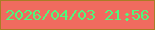 文字の大きさ：5、枠の色：ab7c25、背景の色：f06b5f、文字の色：50f87c 無料ブログパーツのブログ時計