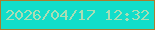 文字の大きさ：1、枠の色：ab7d2d、背景の色：12deca、文字の色：a9ddb5 無料ブログパーツのブログ時計