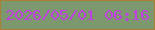 文字の大きさ：4、枠の色：ab7e31、背景の色：7d976f、文字の色：bf42e0 無料ブログパーツのブログ時計