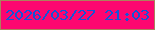文字の大きさ：3、枠の色：ab815c、背景の色：fd0670、文字の色：1355d7 無料ブログパーツのブログ時計
