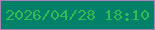 文字の大きさ：1、枠の色：ab81bb、背景の色：028068、文字の色：35b855 無料ブログパーツのブログ時計
