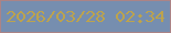 文字の大きさ：3、枠の色：ab8386、背景の色：768eaf、文字の色：bca34e 無料ブログパーツのブログ時計
