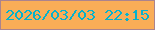 文字の大きさ：4、枠の色：ab838d、背景の色：f9ad57、文字の色：05b2cd 無料ブログパーツのブログ時計