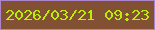 文字の大きさ：4、枠の色：ab84c9、背景の色：825033、文字の色：bbee04 無料ブログパーツのブログ時計