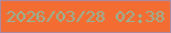 文字の大きさ：2、枠の色：ab89a0、背景の色：f36c32、文字の色：93b599 無料ブログパーツのブログ時計