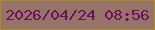 文字の大きさ：2、枠の色：ab8a2d、背景の色：967469、文字の色：6f0e59 無料ブログパーツのブログ時計