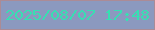 文字の大きさ：5、枠の色：ab8b96、背景の色：8b99bf、文字の色：37dfb2 無料ブログパーツのブログ時計