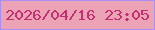 文字の大きさ：5、枠の色：ab8df8、背景の色：eda3b6、文字の色：c42f71 無料ブログパーツのブログ時計