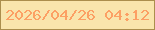 文字の大きさ：1、枠の色：ab8e4c、背景の色：f9e5ac、文字の色：fca064 無料ブログパーツのブログ時計