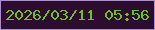 文字の大きさ：3、枠の色：ab8ecd、背景の色：2d0d2e、文字の色：70bd2f 無料ブログパーツのブログ時計