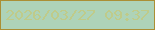 文字の大きさ：1、枠の色：ab8f34、背景の色：aed3b8、文字の色：bfcb8a 無料ブログパーツのブログ時計