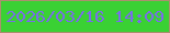 文字の大きさ：2、枠の色：ab8f6e、背景の色：3ad134、文字の色：796de9 無料ブログパーツのブログ時計
