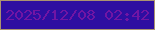 文字の大きさ：1、枠の色：ab9370、背景の色：2e0ea1、文字の色：7115a4 無料ブログパーツのブログ時計