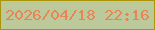 文字の大きさ：4、枠の色：ab9406、背景の色：bcc99b、文字の色：e78554 無料ブログパーツのブログ時計