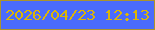文字の大きさ：3、枠の色：ab942b、背景の色：4a6bfc、文字の色：dcb505 無料ブログパーツのブログ時計