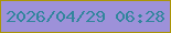 文字の大きさ：4、枠の色：ab9505、背景の色：9d91d9、文字の色：32859d 無料ブログパーツのブログ時計