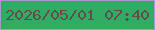 文字の大きさ：2、枠の色：ab96d3、背景の色：30ac65、文字の色：654c48 無料ブログパーツのブログ時計