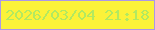 文字の大きさ：2、枠の色：ab97e7、背景の色：fbf239、文字の色：b2e960 無料ブログパーツのブログ時計