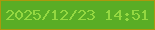 文字の大きさ：5、枠の色：ab980d、背景の色：59ad25、文字の色：94d841 無料ブログパーツのブログ時計