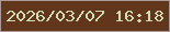 文字の大きさ：1、枠の色：ab9a99、背景の色：62361b、文字の色：d1ddb6 無料ブログパーツのブログ時計