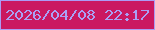 文字の大きさ：2、枠の色：ab9bf4、背景の色：ca1860、文字の色：aaa0f5 無料ブログパーツのブログ時計