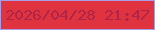 文字の大きさ：3、枠の色：ab9ce9、背景の色：df343f、文字の色：b12448 無料ブログパーツのブログ時計